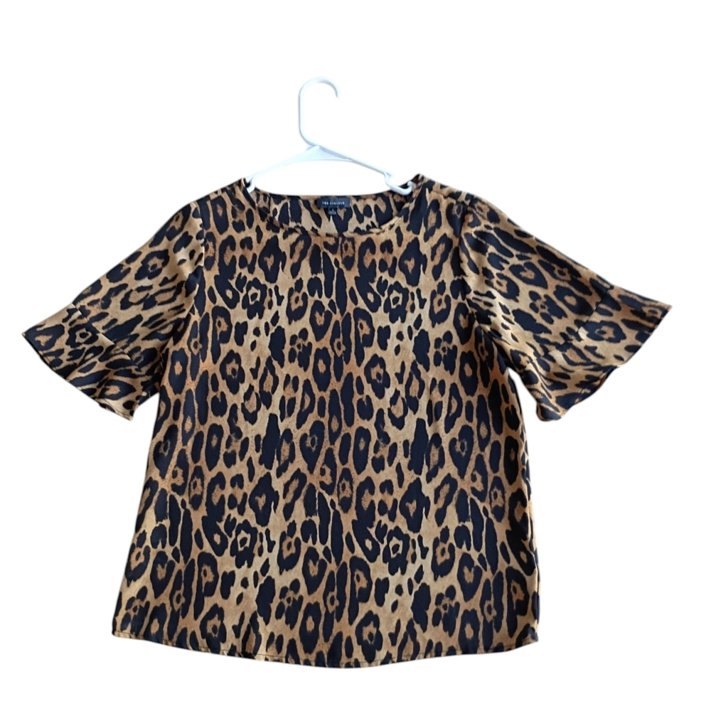 Limited Leopard Print Short Sleeve Top - Brown & Black SZ S